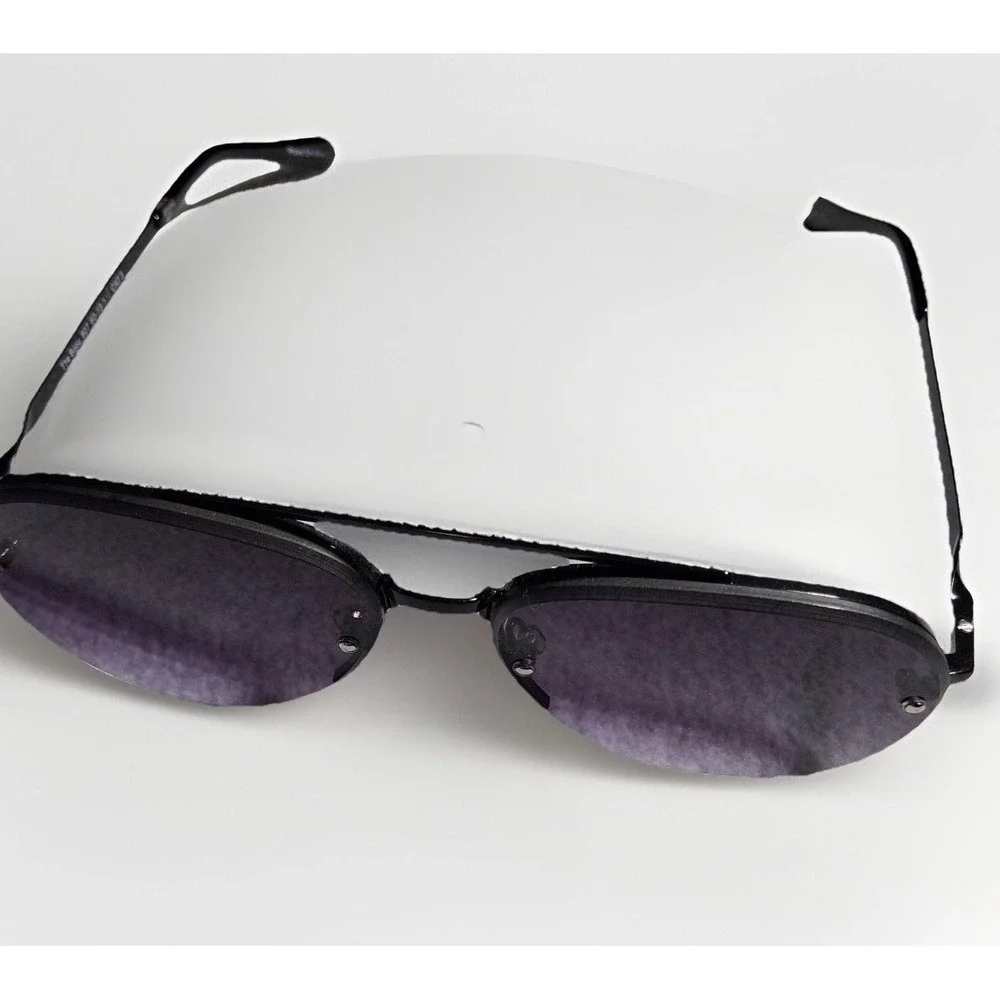 Prive Revaux Bijou 807 Black Aviator Sunglasses Purple Gradient Lens with Case